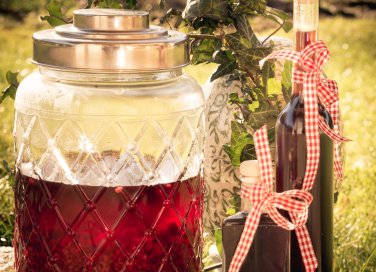 Liquore fatto in casa con la frutta estiva