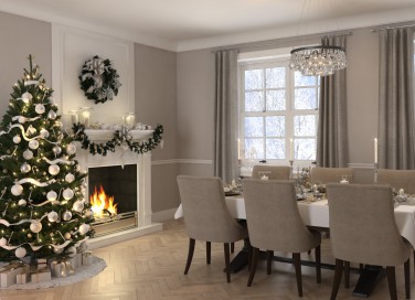 sala da pranzo, Natale, pulizia