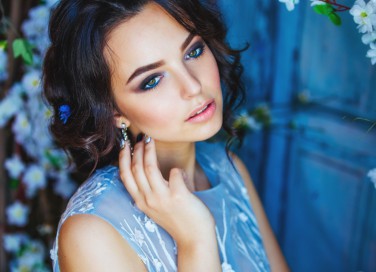 trucco, cerimonia, blu