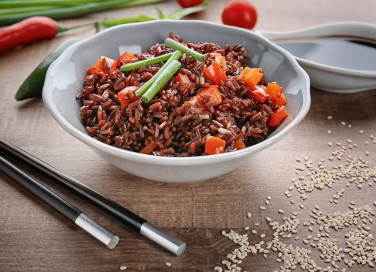 insalata riso rosso, vegetariano, ricette