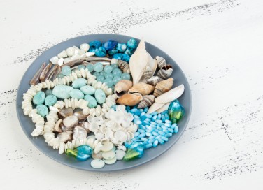 piatti decorati a tema mare fai da te, piatti tema mare, piatti decoupage