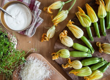 fiori di zucca, ricetta light, al forno