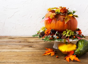 composizione autunnale, decorazione autunnale, centrotavola autunnale
