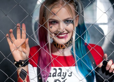 halloween, trucco viso, harley quinn