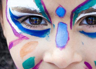 carnevale, trucco, bambina