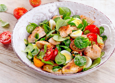 insalata, pollo, verdure