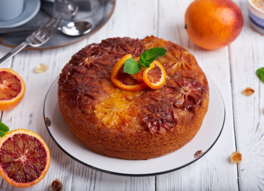 torta all'arancia rovesciata con caramello