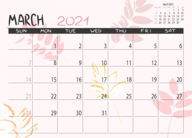calendario marzo 2021 da stampare, calendario 2021 da stampare