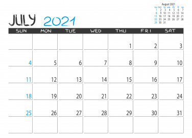 calendario luglio 2021 da stampare, calendario luglio da stampare