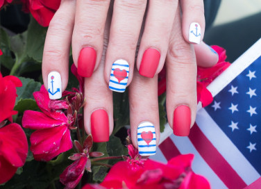 nail art, ancore, decorazioni unghie marine