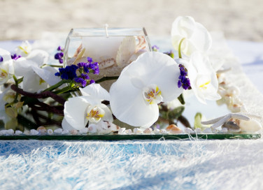 centrotavola, matrimonio, mare