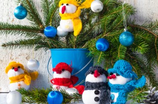 Palline decorative effetto neve