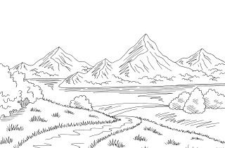Paesaggio montagna da colorare: 9 disegni gratis