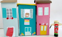 Come realizzare casette coloratissime con i cartoni del latte 