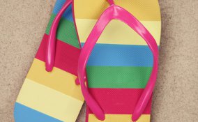 piedi, infradito, glamour