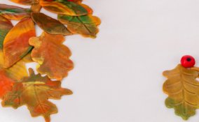 cake design autunno, foglie pasta zucchero