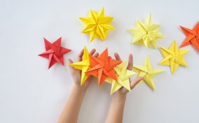 stella di natale origami, stella di natale istruzioni, lavoretti di natale