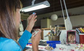 Barbara Uderzo in laboratorio