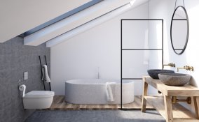 arredamento, bagno, stile