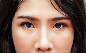 trucco, occhi a mandorla, viso