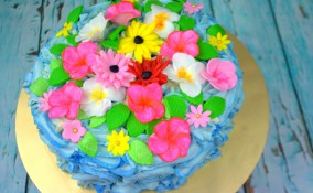 torta a tema hawaiano, torte pasta di zucchero, torte a tema marino