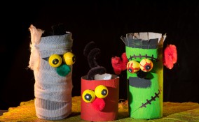 lavoretti halloween, lavoretti rotoli carta igienica, halloween idee