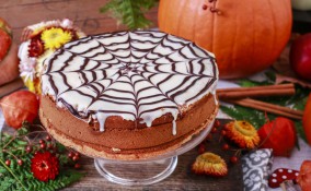 torta, halloween, ragnatela