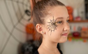 trucco, halloween, ragnatela