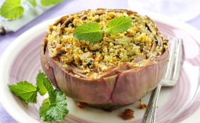 carciofi ripieni vegetariani, ripieno senza carne, ricette di cucina