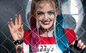 halloween, trucco viso, harley quinn