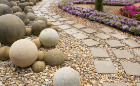 arredare, giardino, sassi