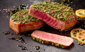 marinatura, tonno, piastra