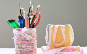 barattoli latta decorati fai da te, come riciclare barattoli latta