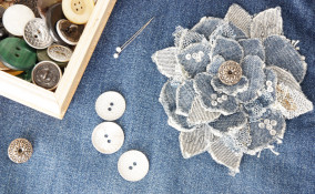 fiore riciclo jeans fai da te