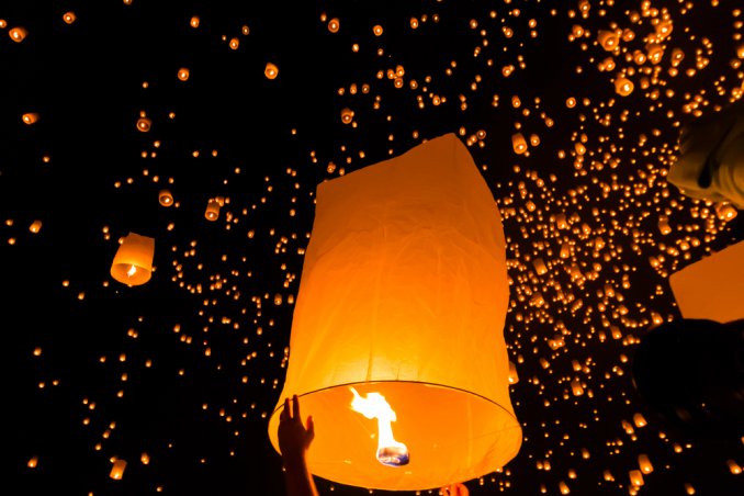 lanterne carta fiamma