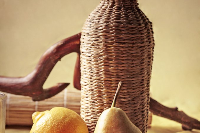 paglia decorazione bottiglia