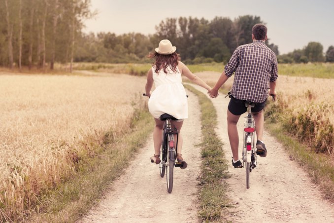 amore coppia bici natura anima, gemella, giusto