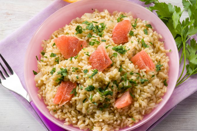 risotto al pompelmo vegano