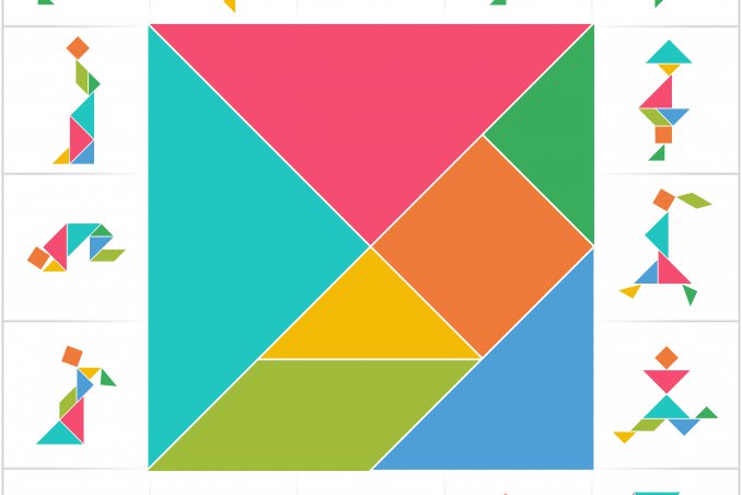 giochi estivi bambini, tangram gioco
