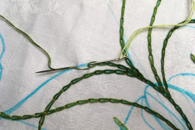 punto catenella ricamo