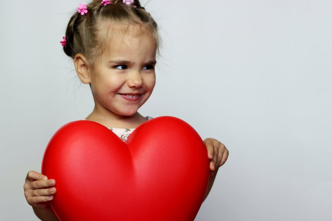 san valentino, bambina