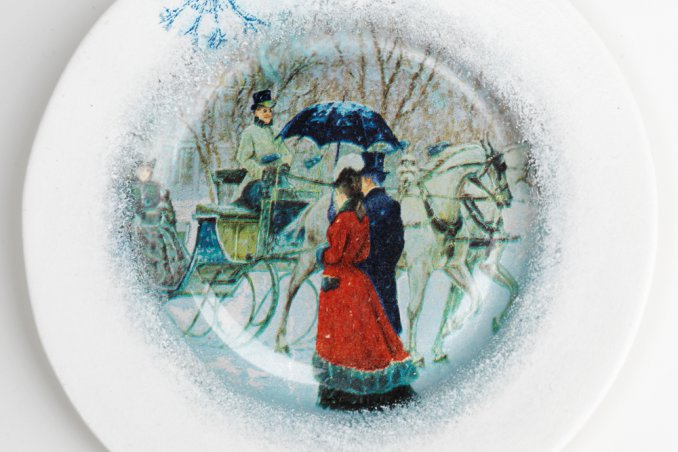 lavoretti creativi san valentino, piatto decorato decoupage, decoupage san valentino