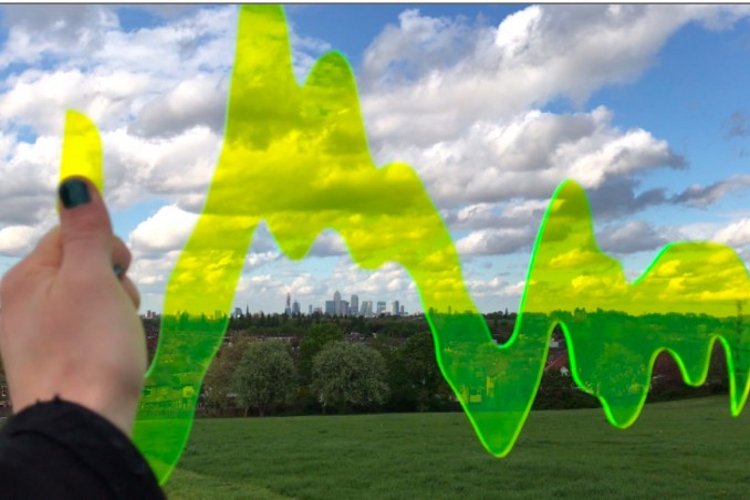 Augmented Belvedere Promenade (Blythe Hill, London), 2018, intervento sul paesaggio, passeggiata con forme di plexiglass, durata variabile