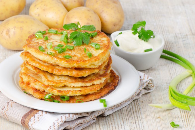 pancake, patate, mozzarella