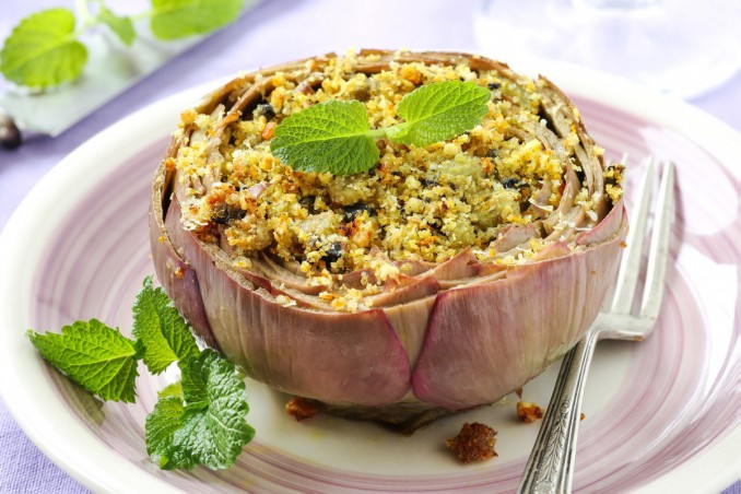 carciofi ripieni vegetariani, ripieno senza carne, ricette di cucina