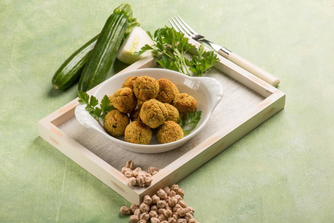 polpette, ceci, zucchine