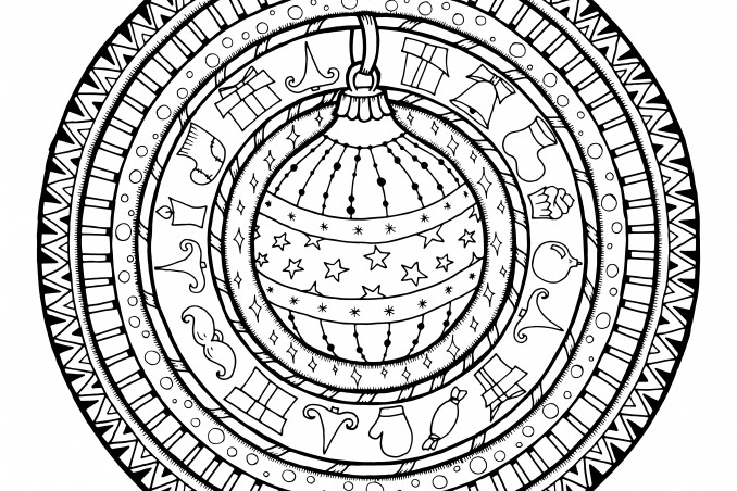 mandala natalizi, mandala natale, disegni antistress