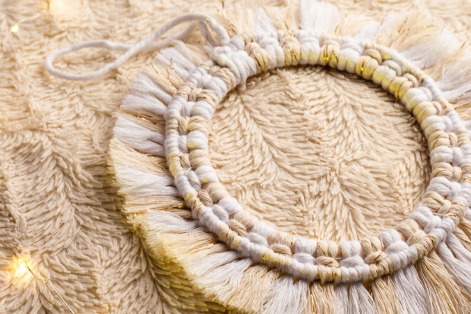 ghirlanda natale macramè