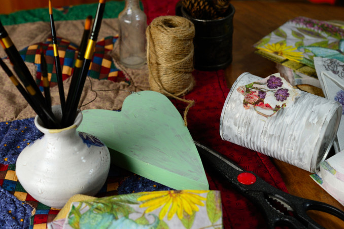 portapenne festa papa, portapenne barattolo, portapenne decoupage