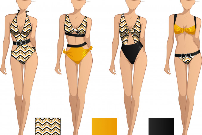 come trasformare costume intero in due pezzi, modificare costume da bagno